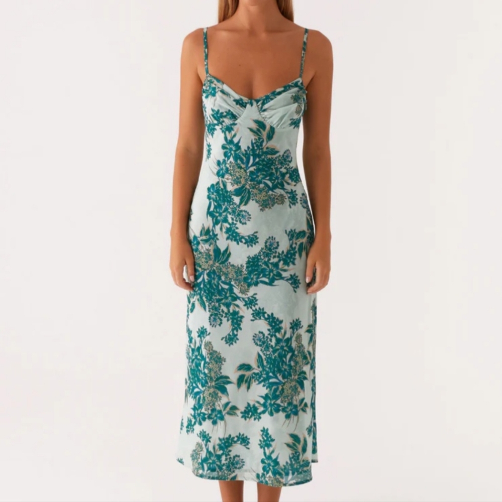 Peppermayo Cloud Nine Floral Spaghetti Strap Midi Dress